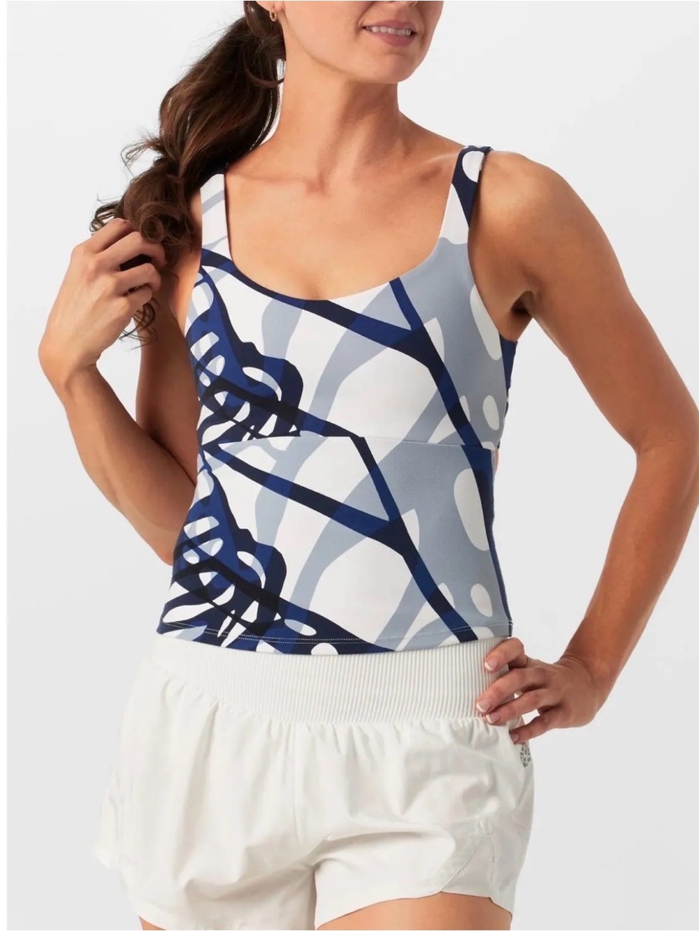 FP Movement by Free People Never Better Long Tank in Butterfly Blue Sz Large NWT